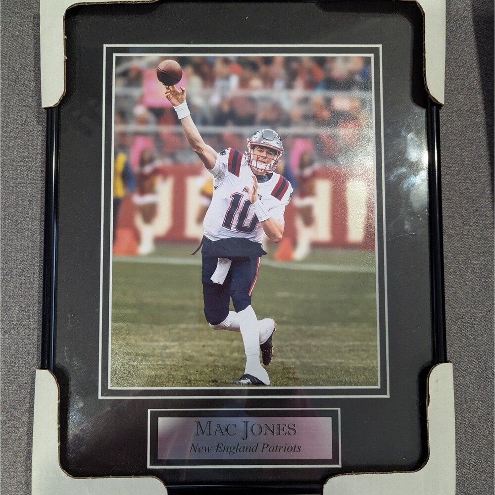 New England Patriots Football Photo 11x14 Framed - Mac Jones